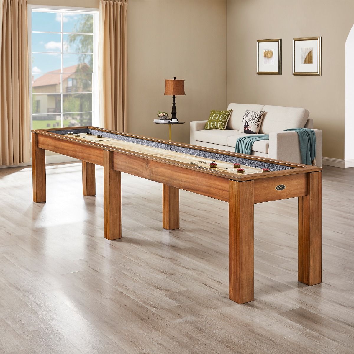 Imperial Penelope 12' Shuffleboard Table in Acacia