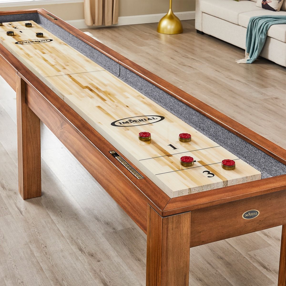 Imperial Penelope 12' Shuffleboard Table in Acacia