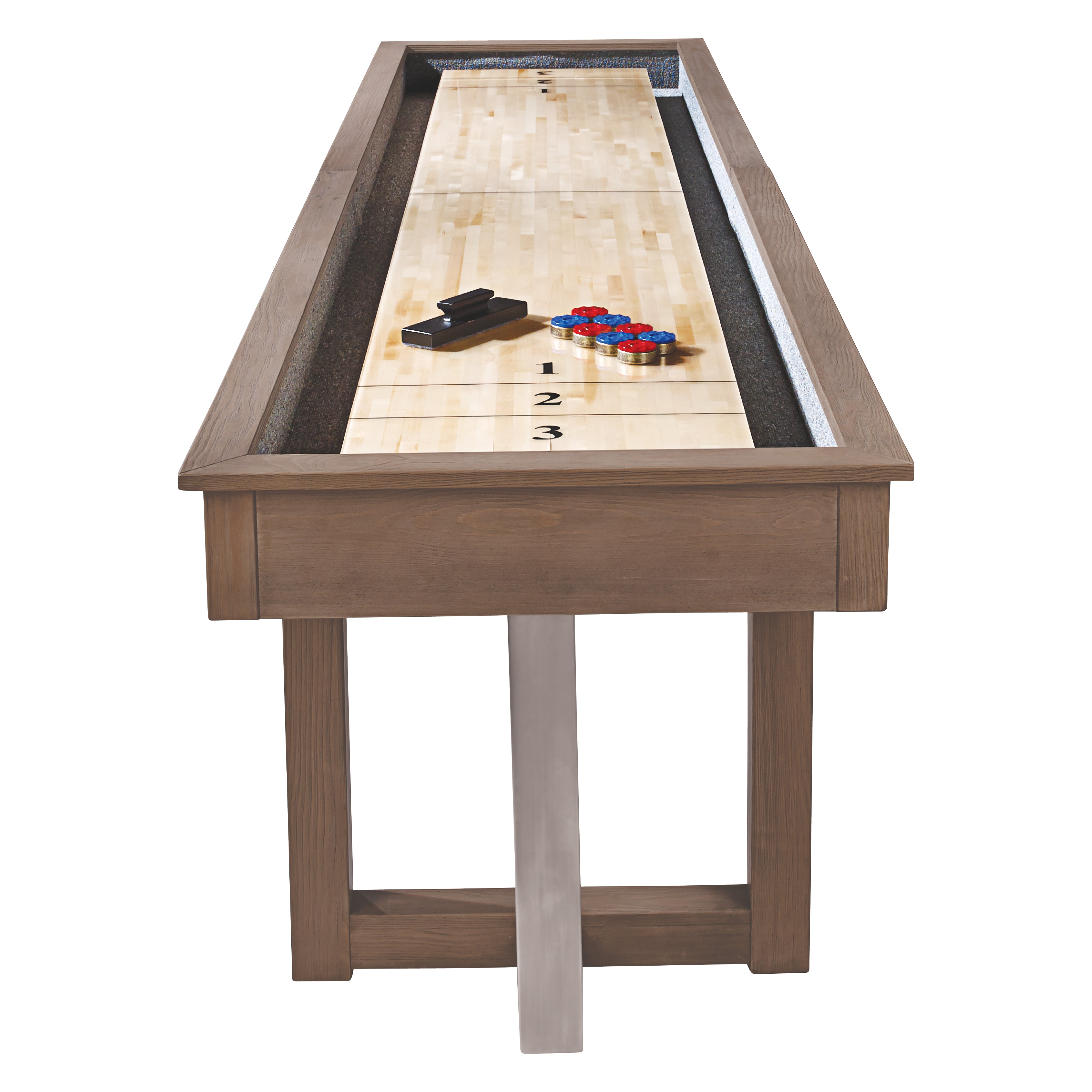 American Heritage Billiards Abbey 12' Shuffleboard Table in Antique Grey