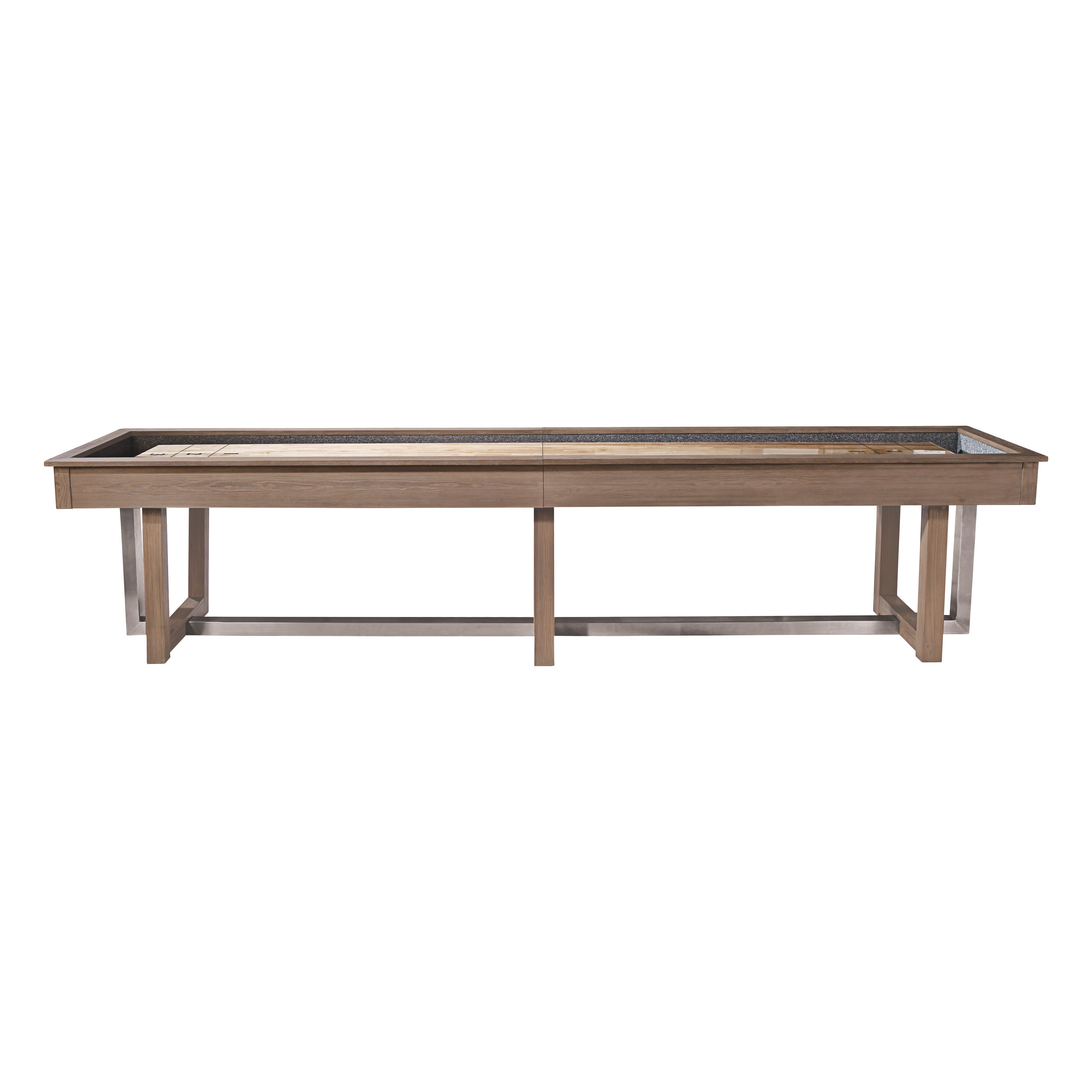 American Heritage Billiards Abbey 12' Shuffleboard Table in Antique Grey
