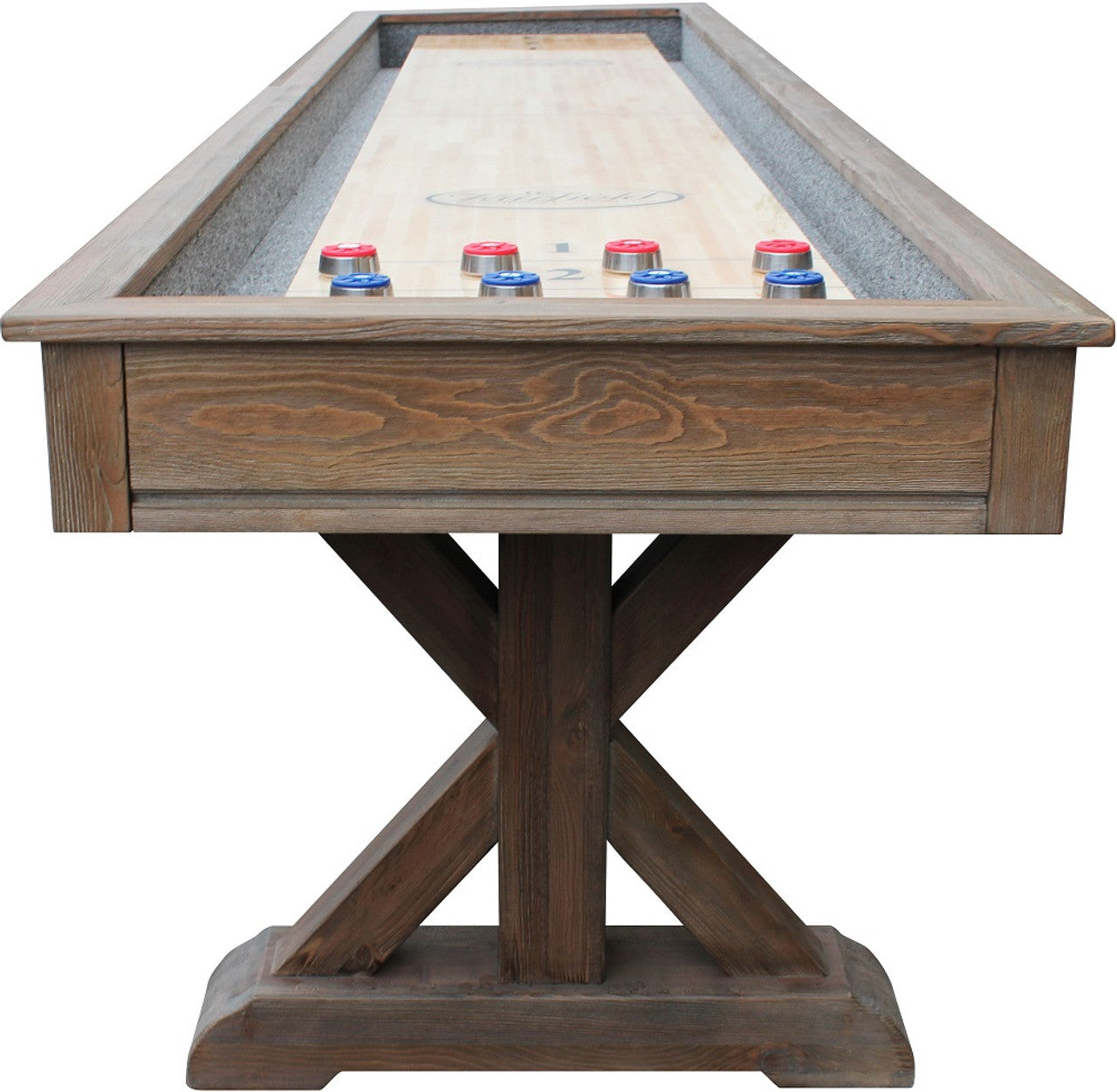 Playcraft Brazos River 16' Pro-Style Shuffleboard Table in Weathered Barn
