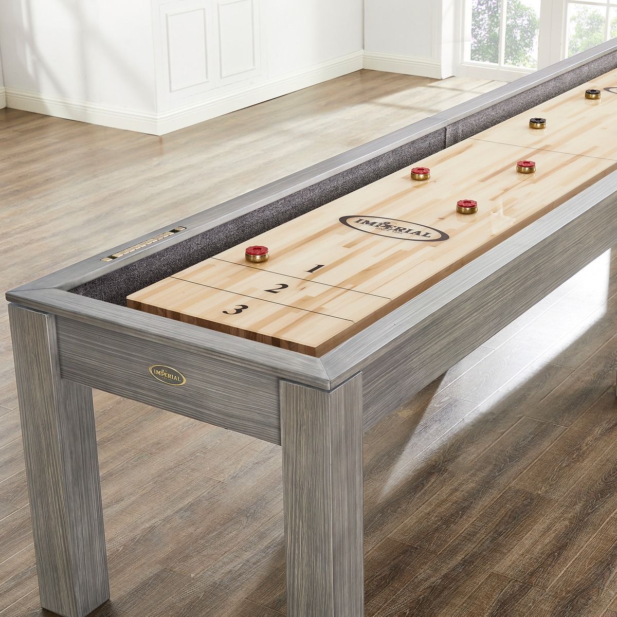 Imperial Penelope 12' Shuffleboard Table in Silver Mist