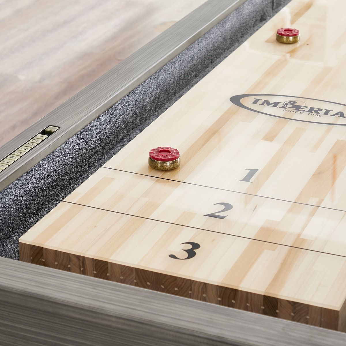 Imperial Penelope 12' Shuffleboard Table in Silver Mist