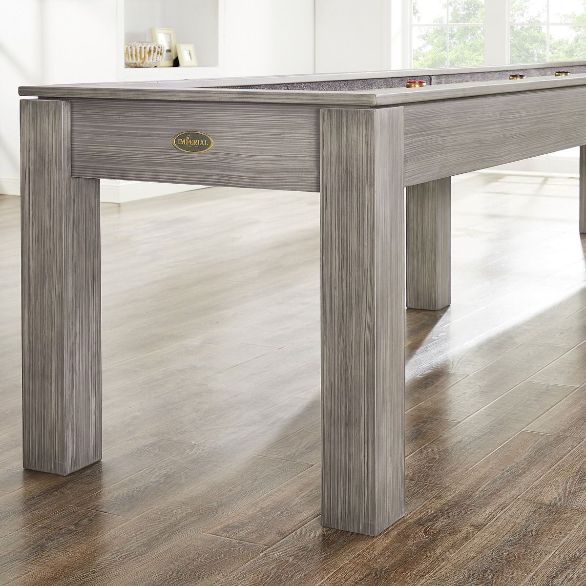 Imperial Penelope 12' Shuffleboard Table in Silver Mist