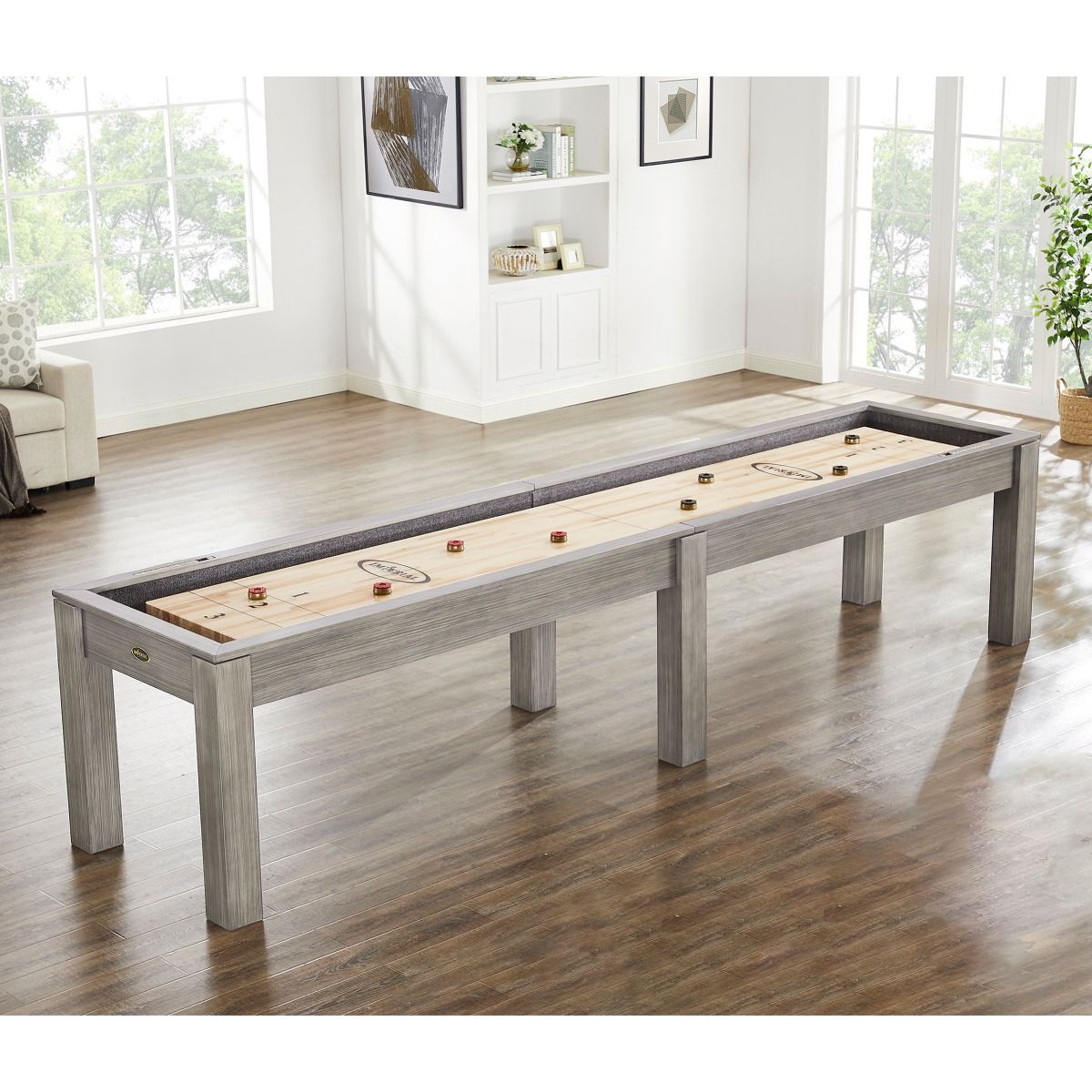 Imperial Penelope 12' Shuffleboard Table in Silver Mist