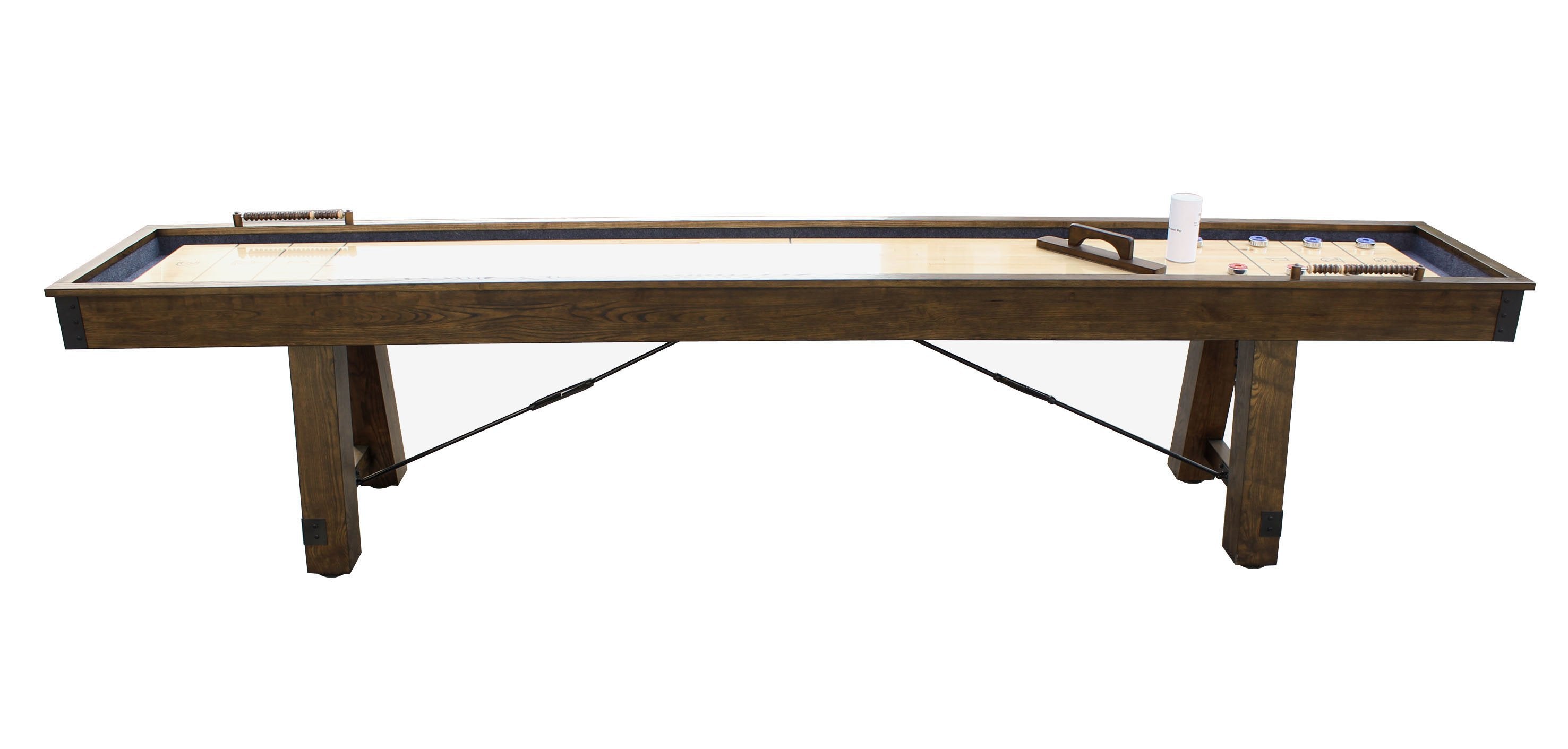 Carmelli Cheyenne 12' Shuffleboard Table in Rustic Oak Finish