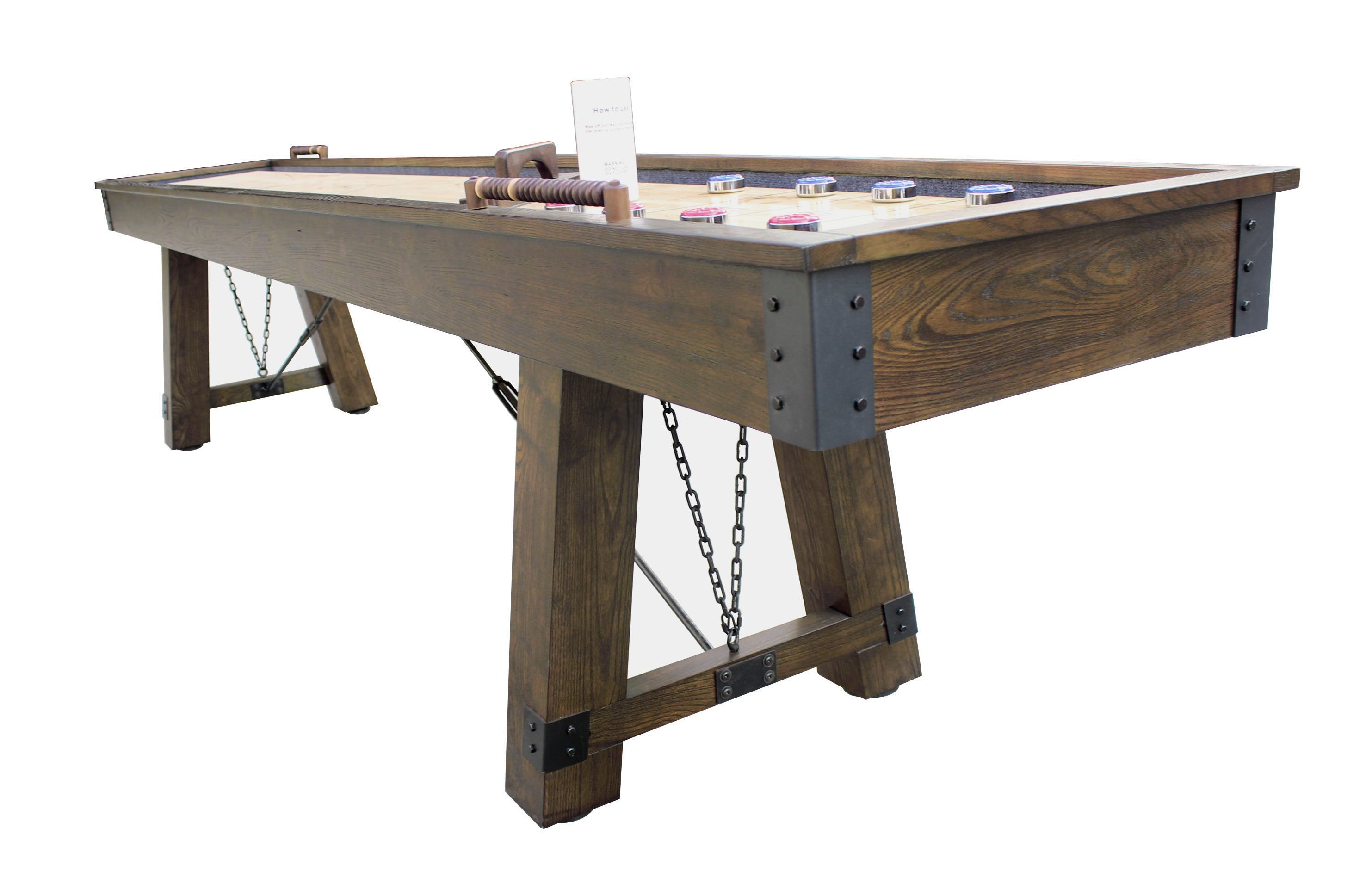 Carmelli Cheyenne 12' Shuffleboard Table in Rustic Oak Finish