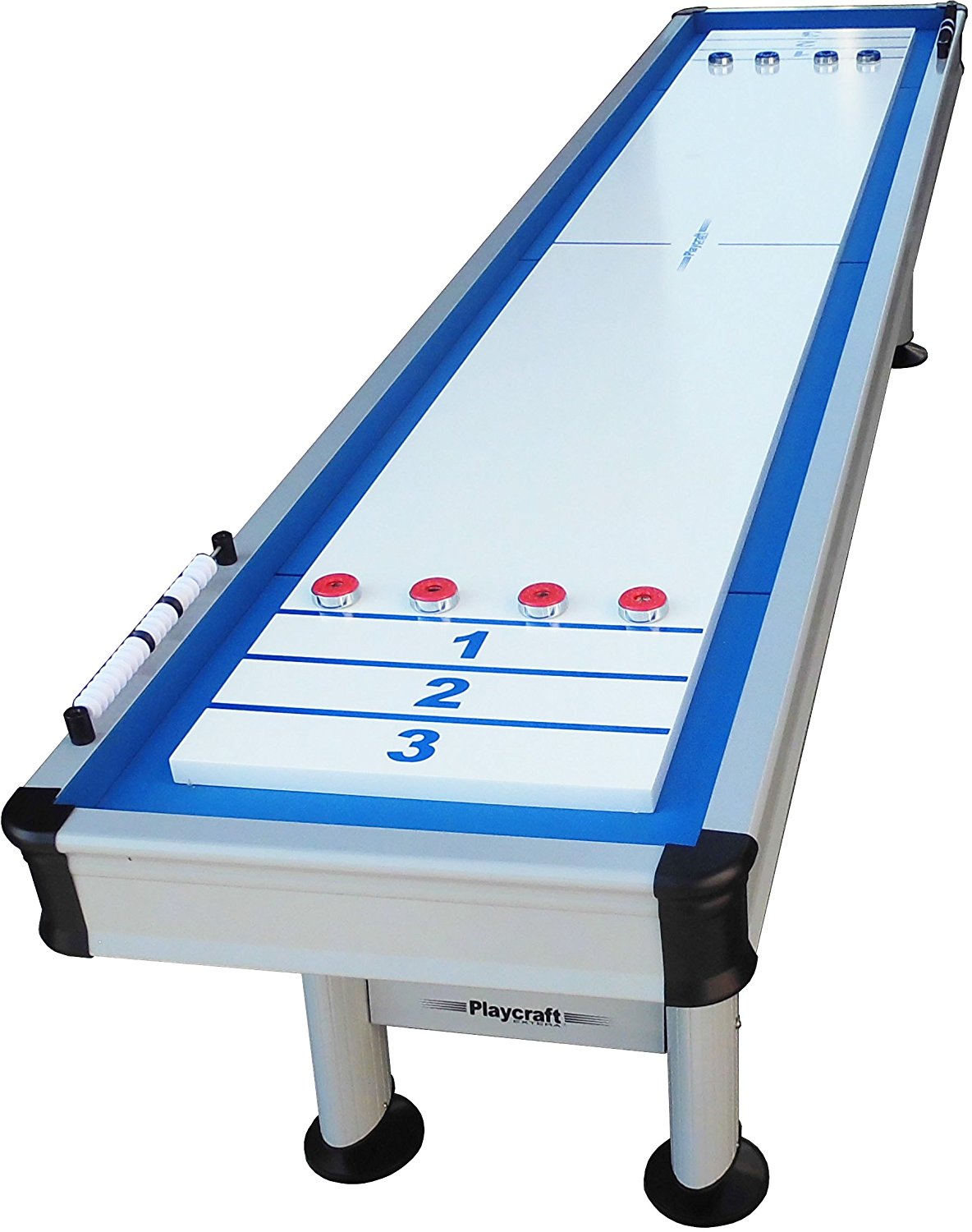 Modern Playcraft Extera 12' Outdoor Shuffleboard Table in Silver