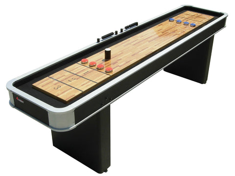 Modern Black Atomic 9' Platinum Shuffleboard Table