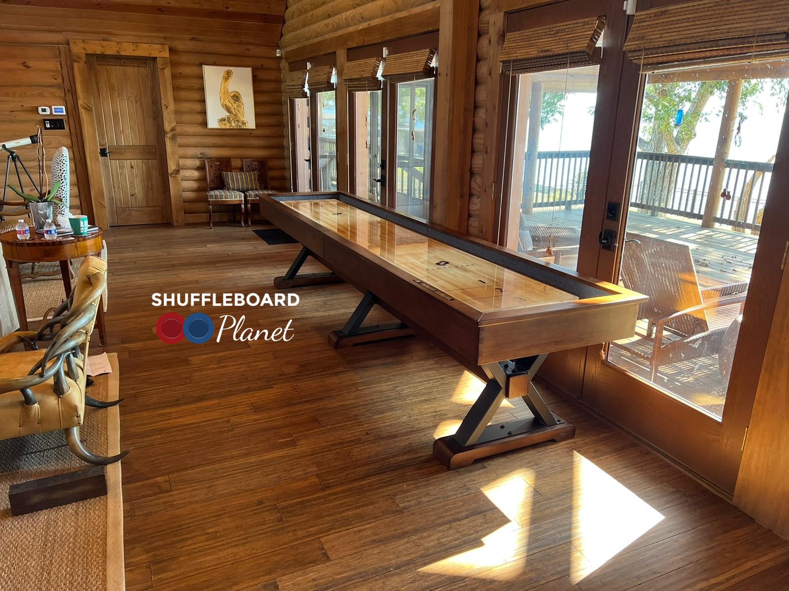 Playcraft 12' Santa Fe Pro-Style Shuffleboard Table in Cocoa Bean