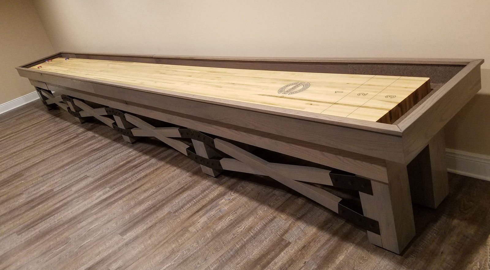 Custom Retro Champion Rustic 12' Shuffleboard Table