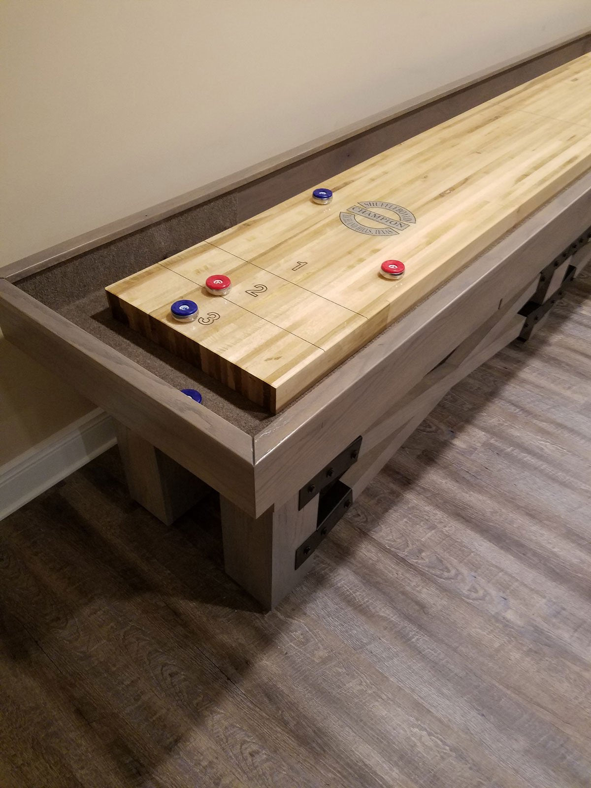 Custom Retro Champion Rustic 12' Shuffleboard Table