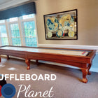 Playcraft Charles River 16'  Pro-Style Shuffleboard Table in Chestnut Installation