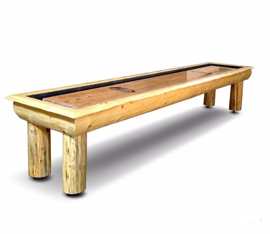 Rustic Hudson Ponderosa Shuffleboard Table 9'-22' with Custom Stain Options