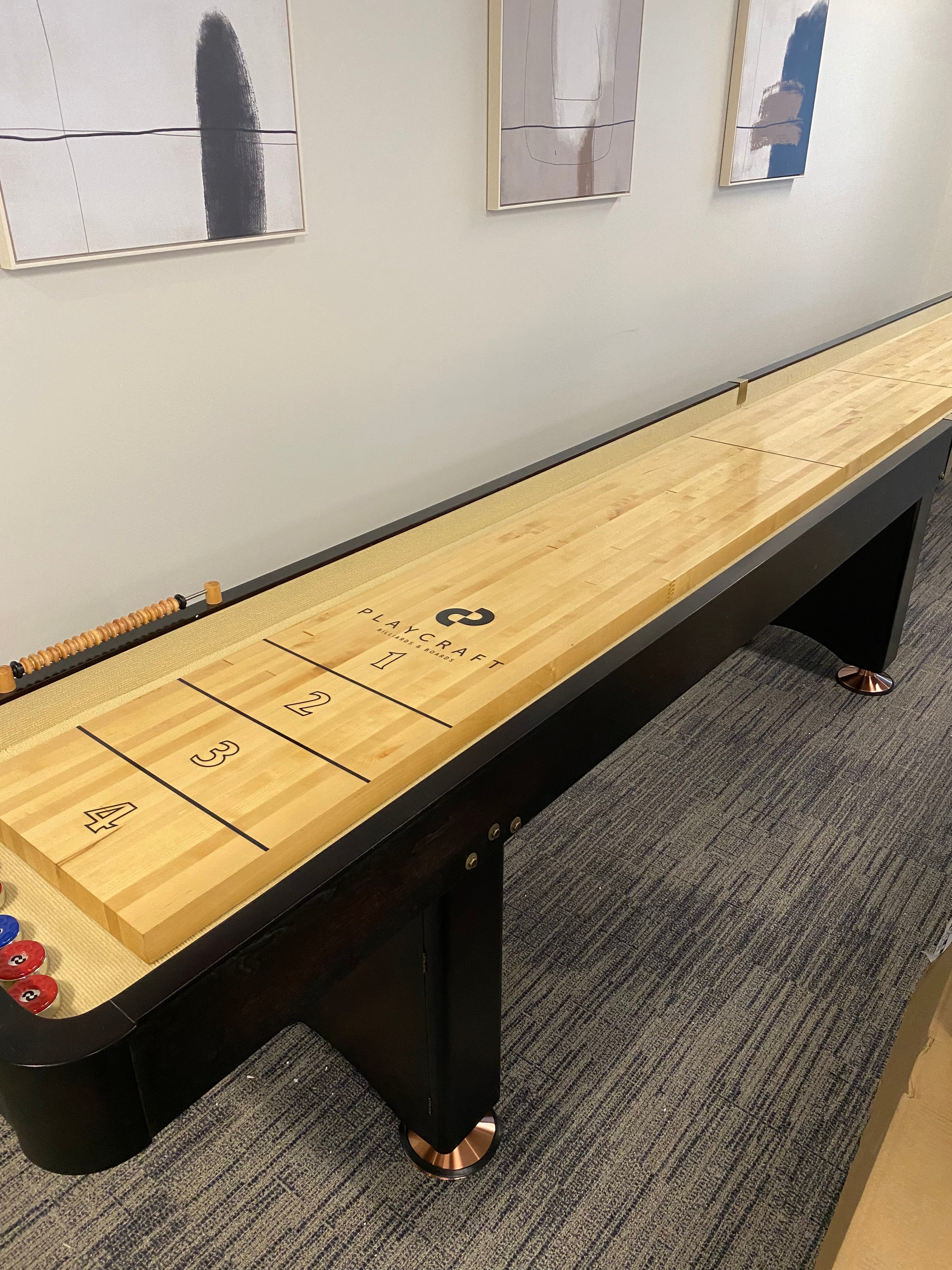 Playcraft Georgetown 16' Shuffleboard Table in Espresso Installation