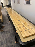 Playcraft Georgetown 16' Shuffleboard Table in Espresso with 2 piece playfield and split cabinet