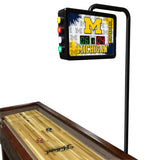 College Holland Bar Stool Michigan 12' Shuffleboard Table w/ Scoreboard