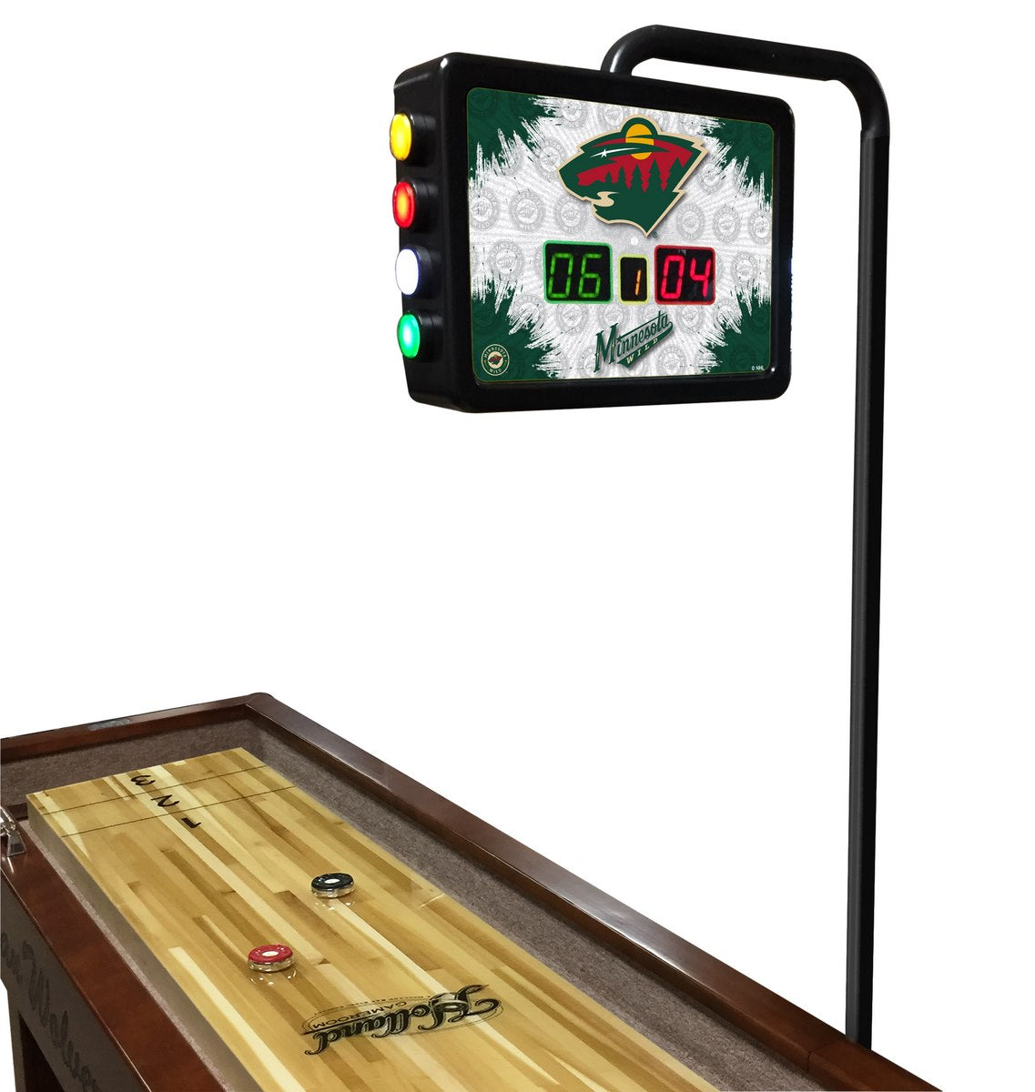NHL Holland Bar Stool Minnesota Wild 12' Shuffleboard Table w/ Scoreboard