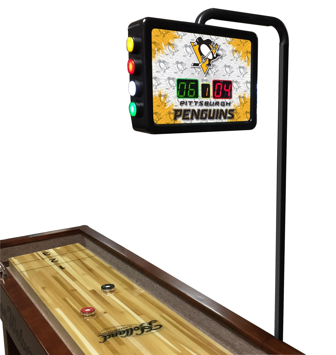 NHL Holland Bar Stool Pittsburgh Penguins 12' Shuffleboard Table w/ Scoreboard