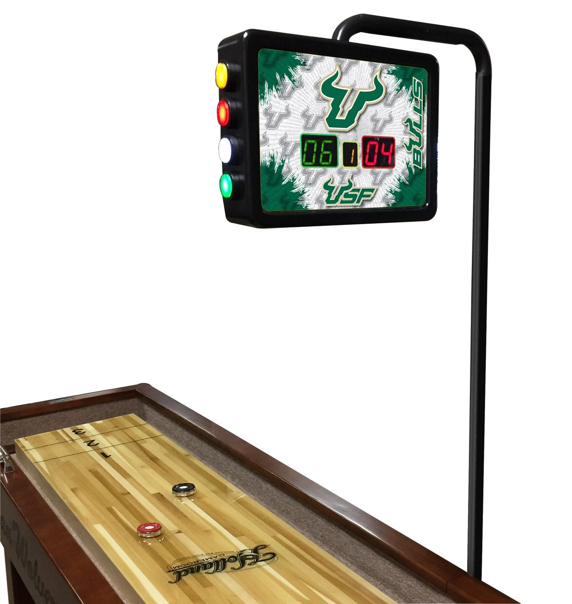 College Holland Bar Stool South Florida 12' Shuffleboard Table w/ Scoreboard