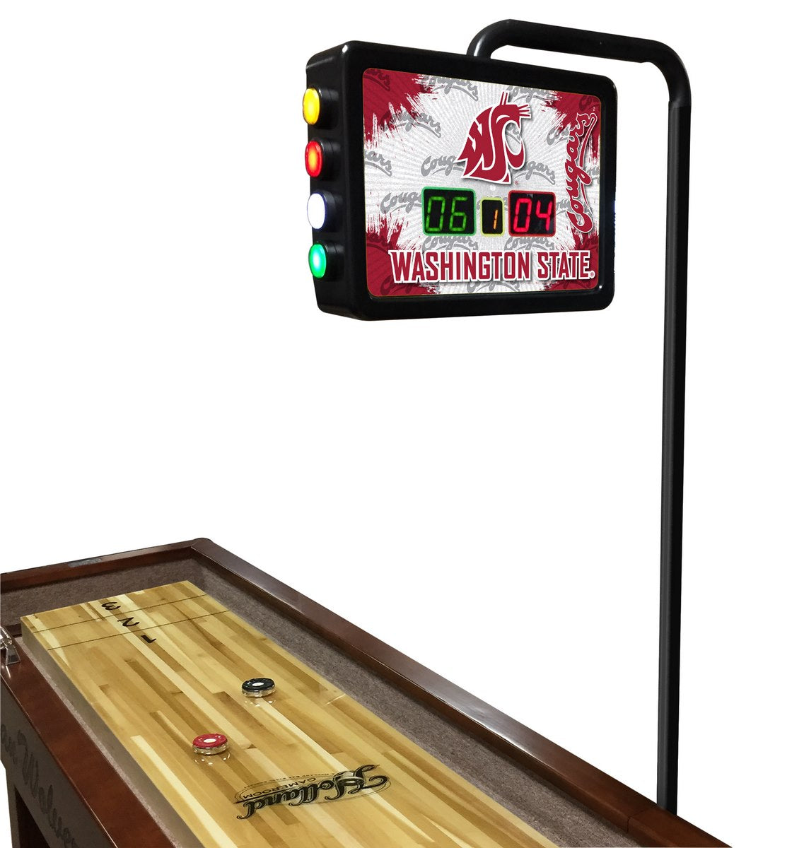 College Holland Bar Stool Washington State 12' Shuffleboard Table w/ Scoreboard
