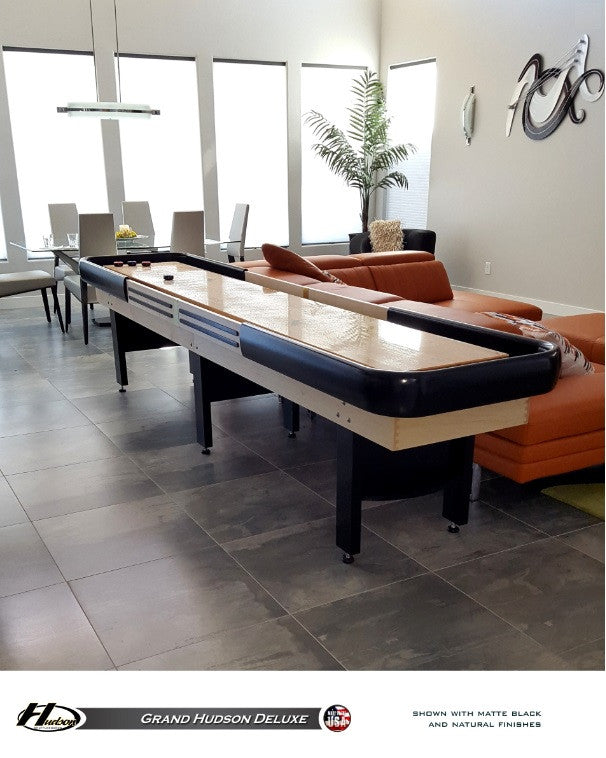 Grand Hudson Deluxe Shuffleboard Table 9'-22' with Custom Stain Options