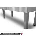 Modern Hudson Brushed Stainless Steel Shuffleboard Table 9'-22' w/Custom Finish Options