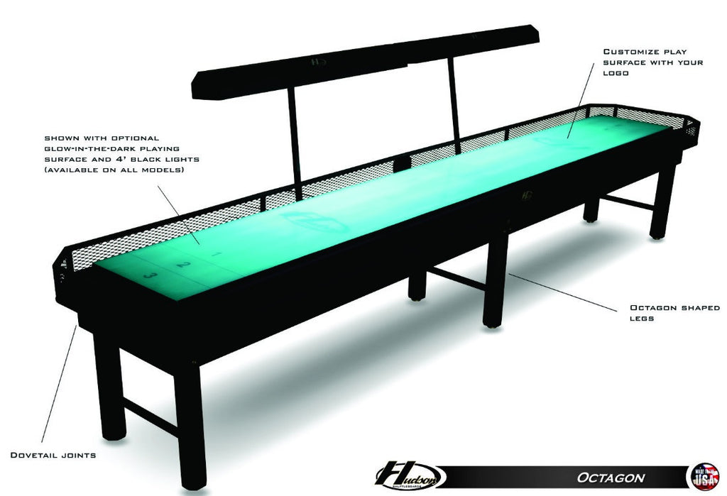 Custom Modern Hudson Octagon Shuffleboard Table 9'-22'