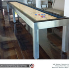 Modern Hudson Brushed Stainless Steel Shuffleboard Table 9'-22' w/Custom Finish Options