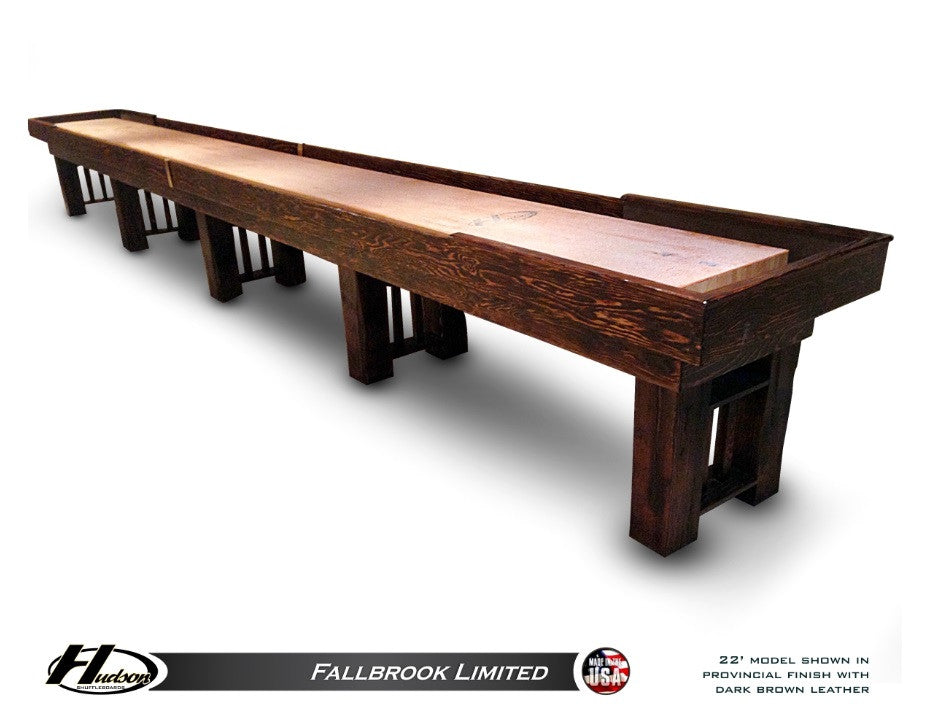 Furniture Style Hudson Fallbrook Limited Shuffleboard Table 9'-22' with Custom Stain Options