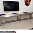 Modern Hudson Brushed Stainless Steel Shuffleboard Table 9'-22' w/Custom Finish Options