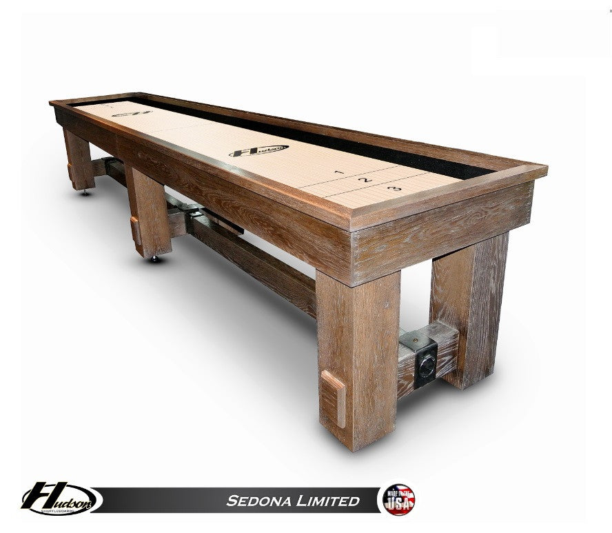 Rustic Hudson Sedona Limited Shuffleboard Table 9'-22' w/Custom Stain Options