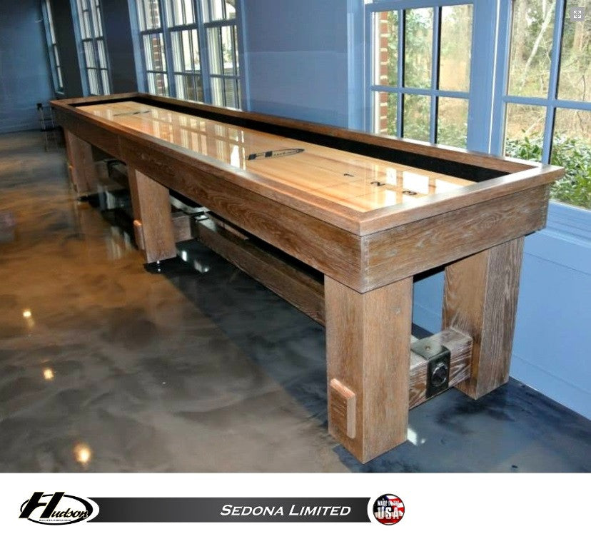 Rustic Hudson Sedona Limited Shuffleboard Table 9'-22' w/Custom Stain Options