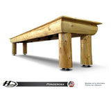 Rustic Hudson Ponderosa Shuffleboard Table 9'-22' with Custom Stain Options