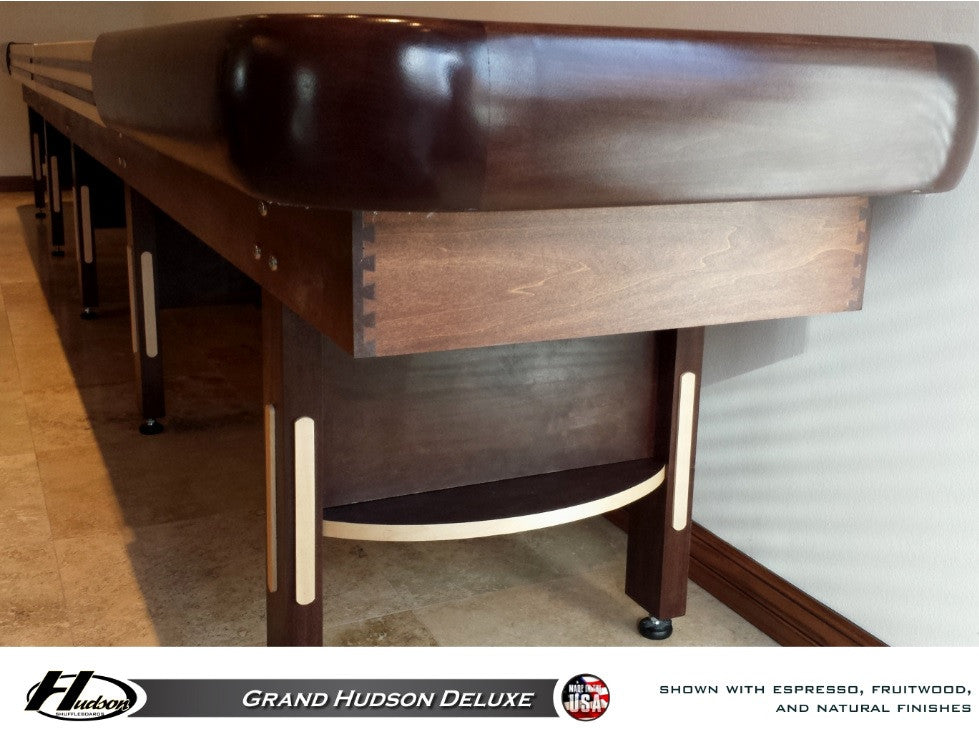 Grand Hudson Deluxe Shuffleboard Table 9'-22' with Custom Stain Options