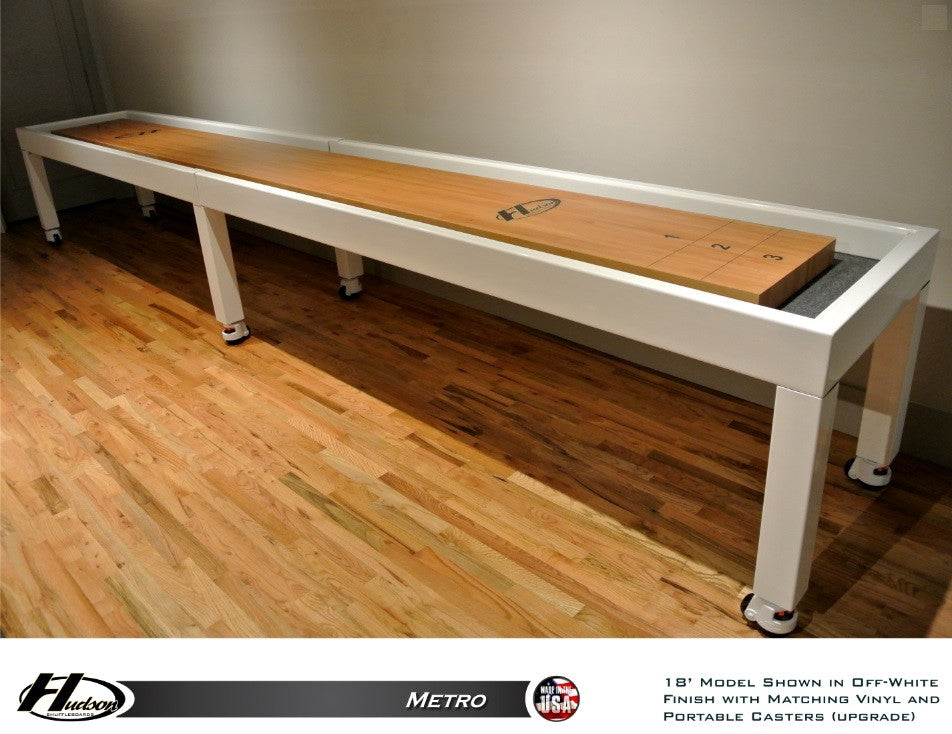 Modern Hudson Metro Shuffleboard 9'-22' with Custom Finish Options