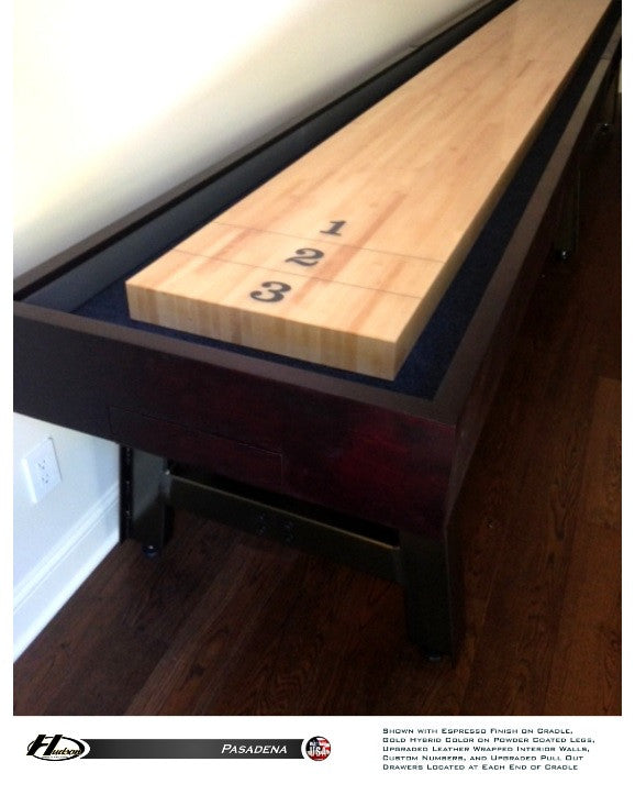 Retro Hudson Pasadena Shuffleboard Table 9'-22 with Custom Finish Options
