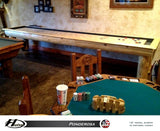 Rustic Hudson Ponderosa Shuffleboard Table 9'-22' with Custom Stain Options