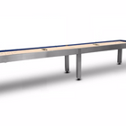 Modern Hudson Brushed Stainless Steel Shuffleboard Table 9'-22' w/Custom Finish Options