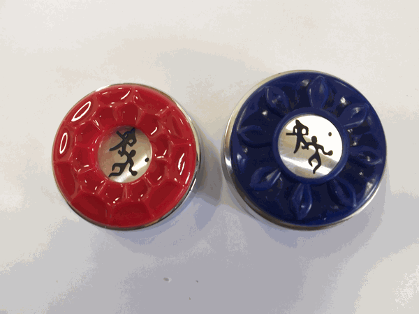 Playcraft 2 5/16" Premium Shuffleboard Weight - Set, 4 Red & 4 Blue
