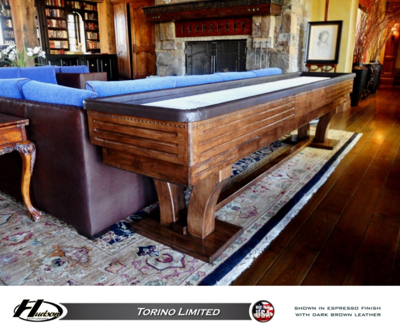 Rustic Furniture Style Hudson Torino Limited Shuffleboard Table 9'-22' with Custom Stain Options