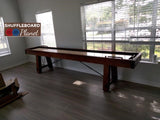 Carmelli Cheyenne 12' Shuffleboard Table in Rustic Oak Finish