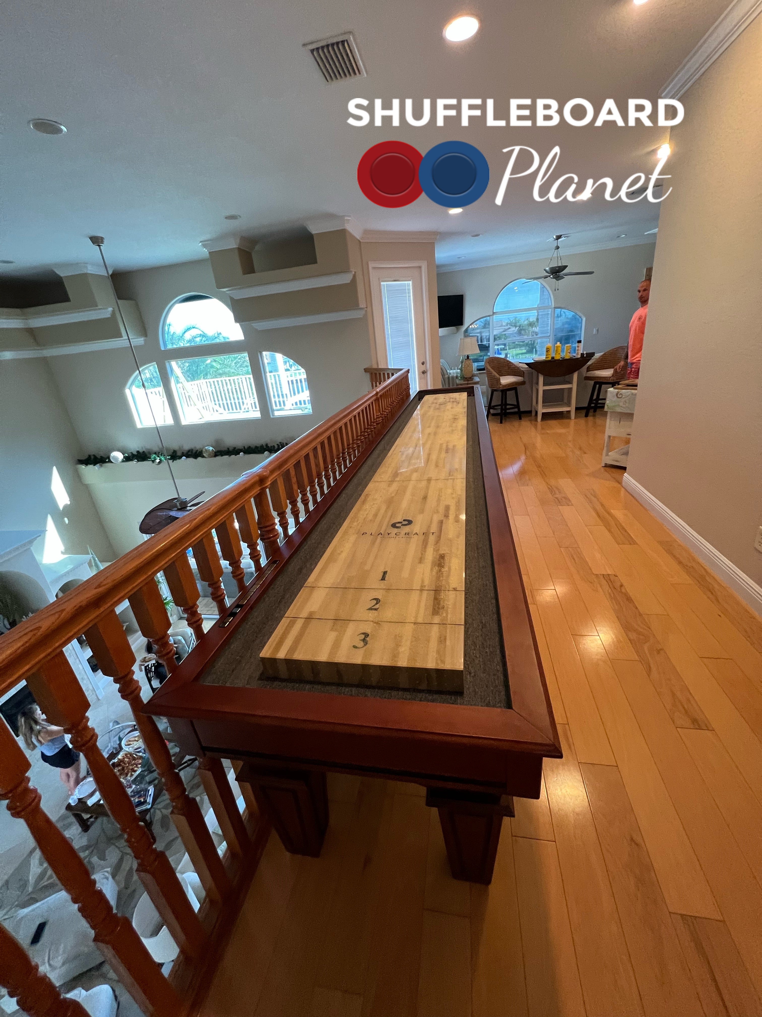 Playcraft St. Lawrence 12' Pro-Style Shuffleboard Table in Chestnut