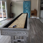 Retro Playcraft 12' Montauk Shuffleboard Table in Weathered Whitewash