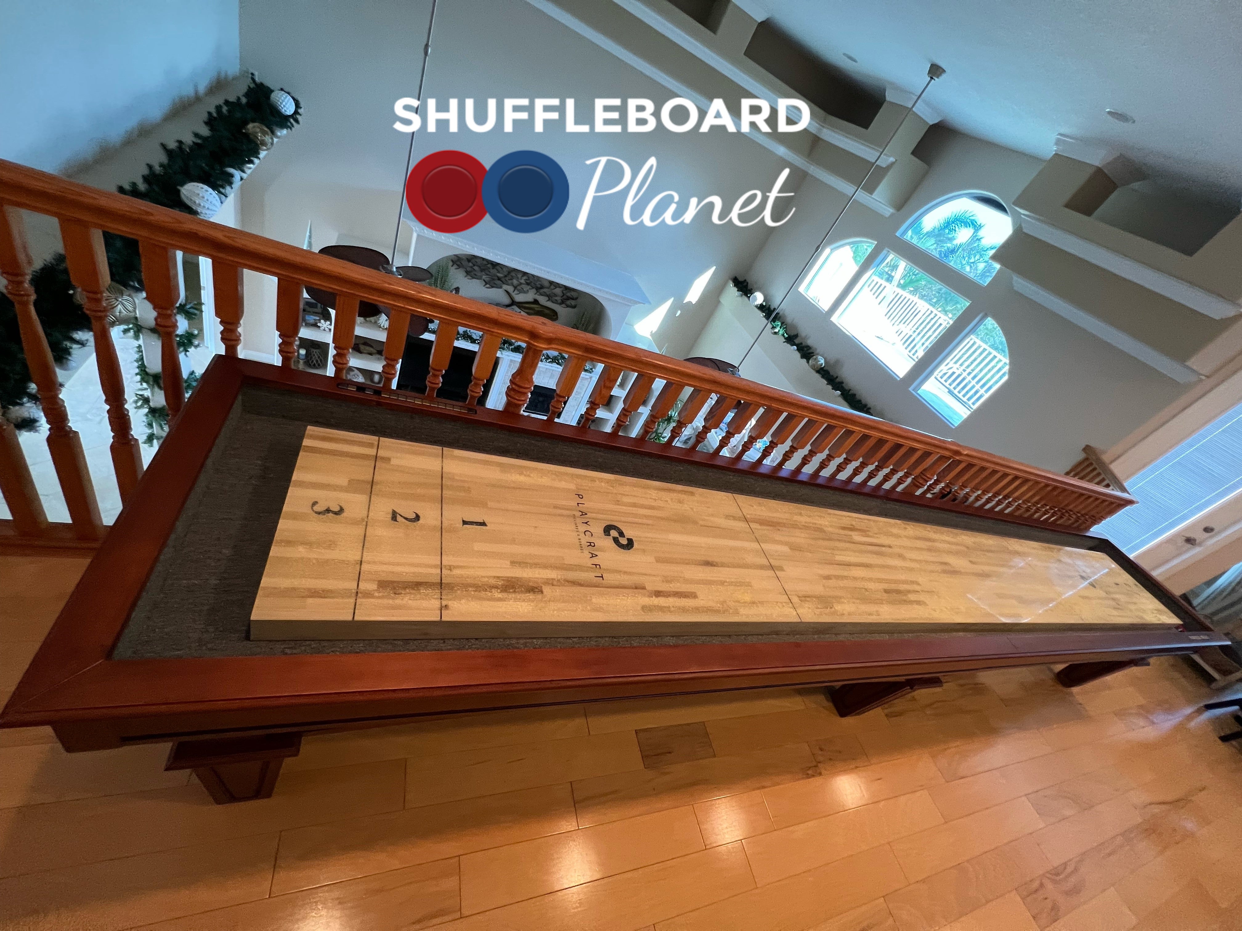 Playcraft St. Lawrence 12'  Pro-Style Shuffleboard Table in Chestnut