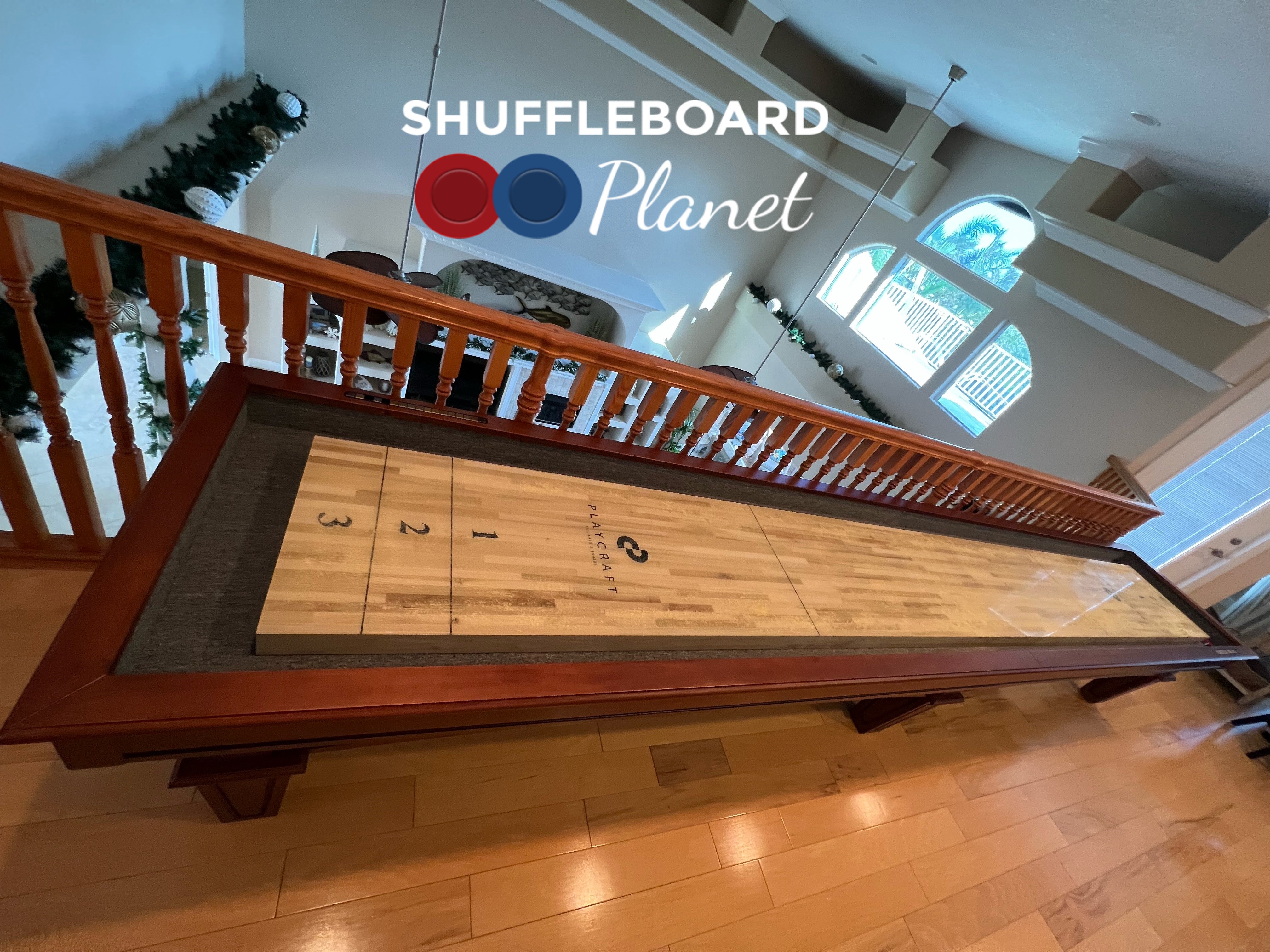 Playcraft St. Lawrence 12' Pro-Style Shuffleboard Table in Chestnut