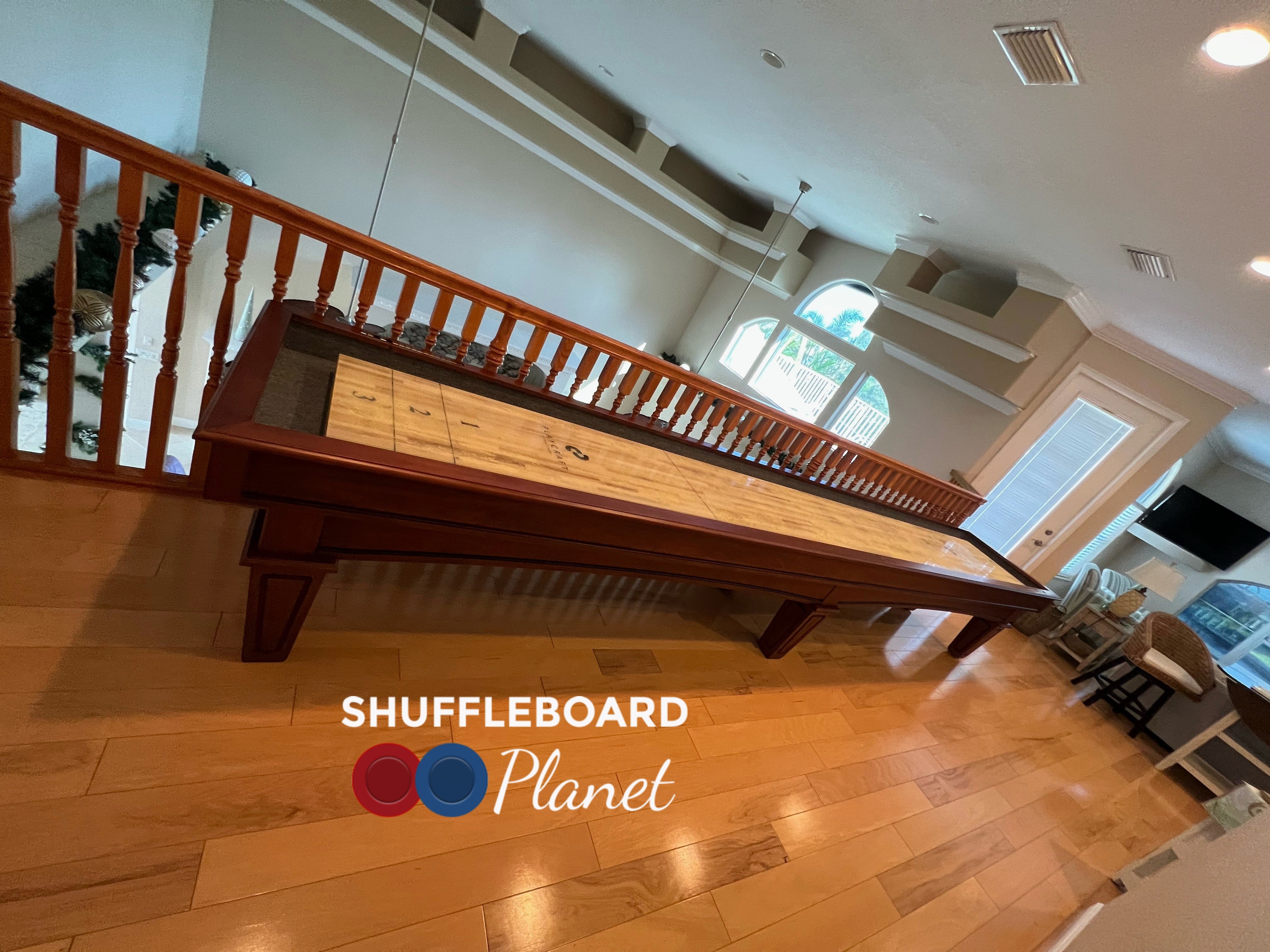 Playcraft St. Lawrence 12' Pro-Style Shuffleboard Table in Chestnut