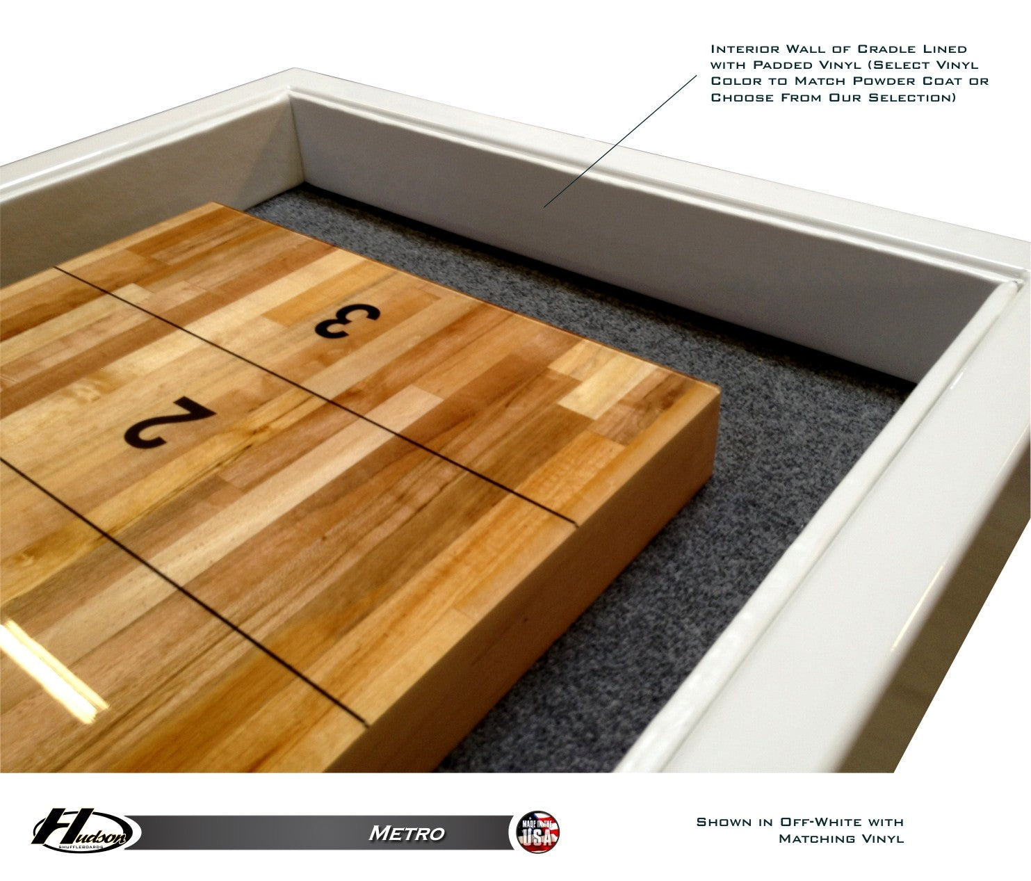 Modern Hudson Metro Shuffleboard 9'-22' with Custom Finish Options