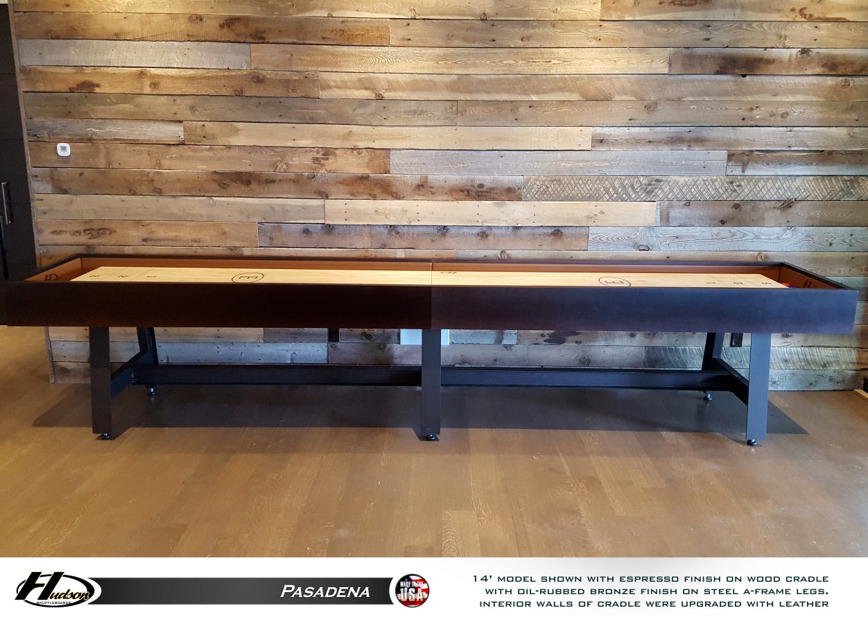 Hudson Pasadena Shuffleboard Table 9'-22 with Custom Finish Options