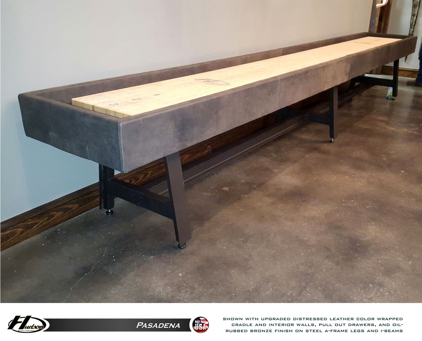 Hudson Pasadena Shuffleboard Table 9'-22 with Custom Finish Options